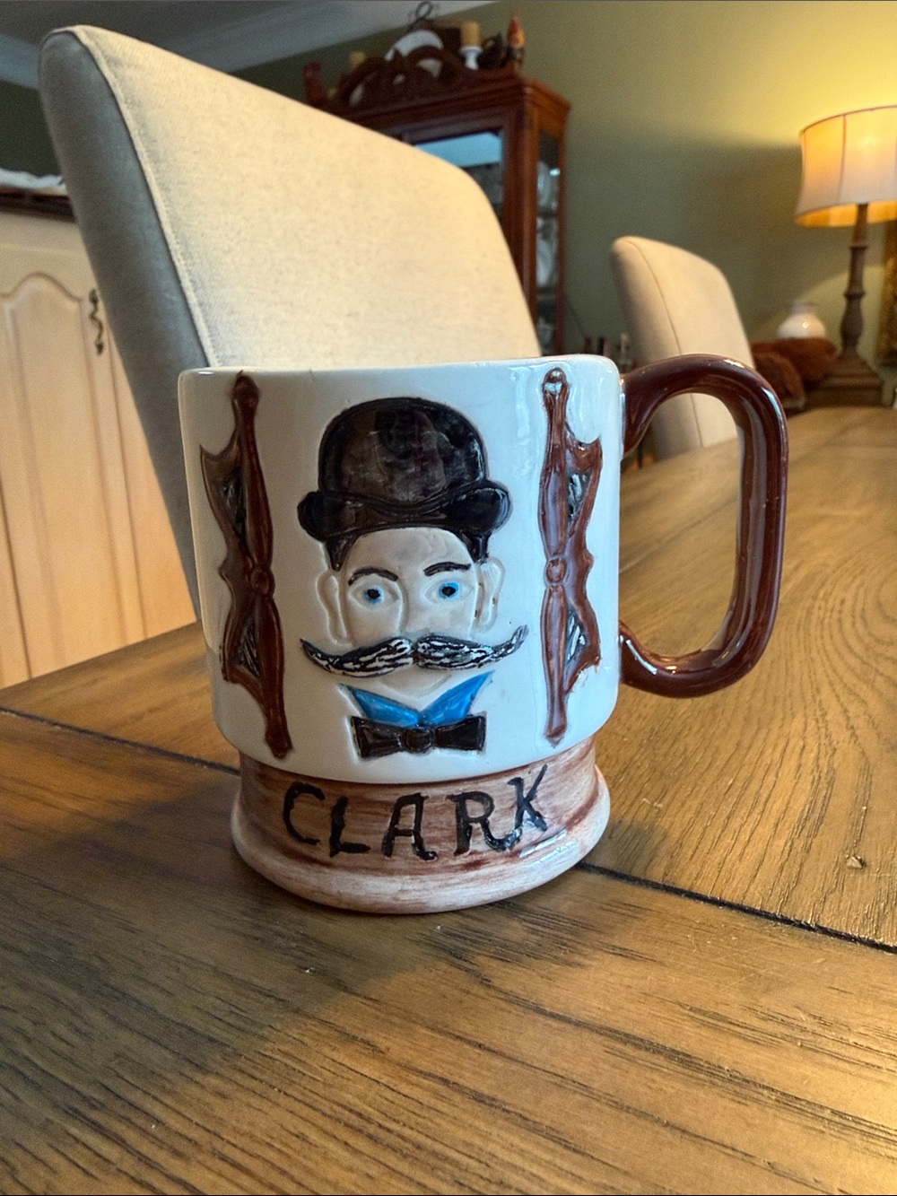 Vintage Personalized 'Clark'   Mustache Mug